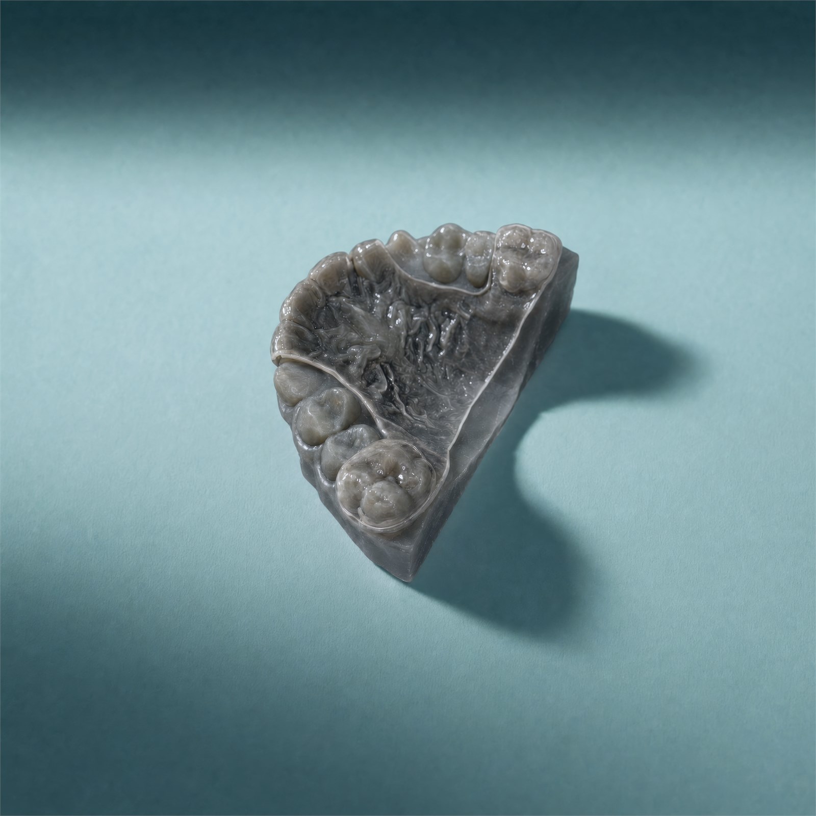Clear Theroux Retainer shown on a dental model