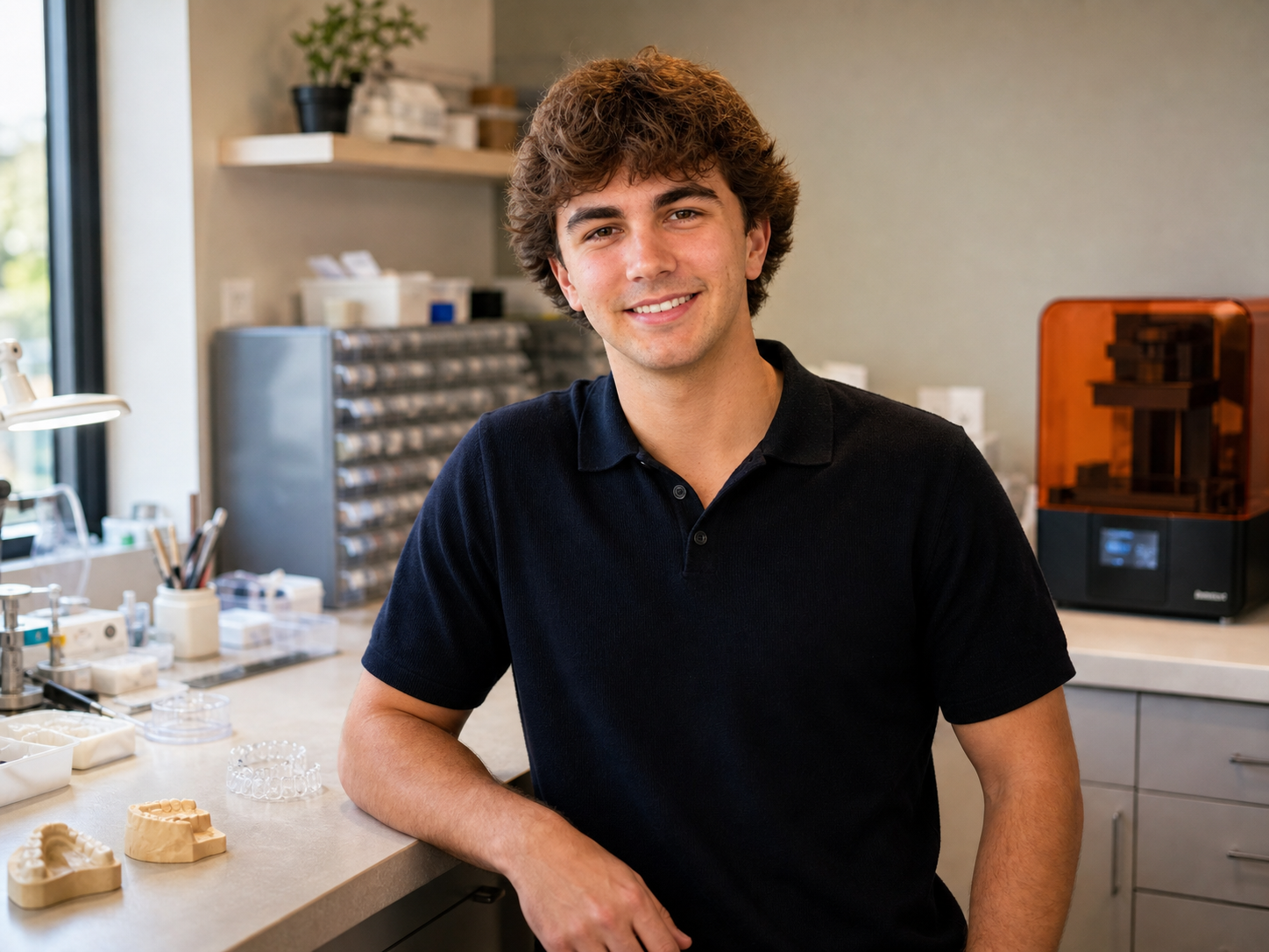 Nicolas Montecalvo in the orthodontic lab